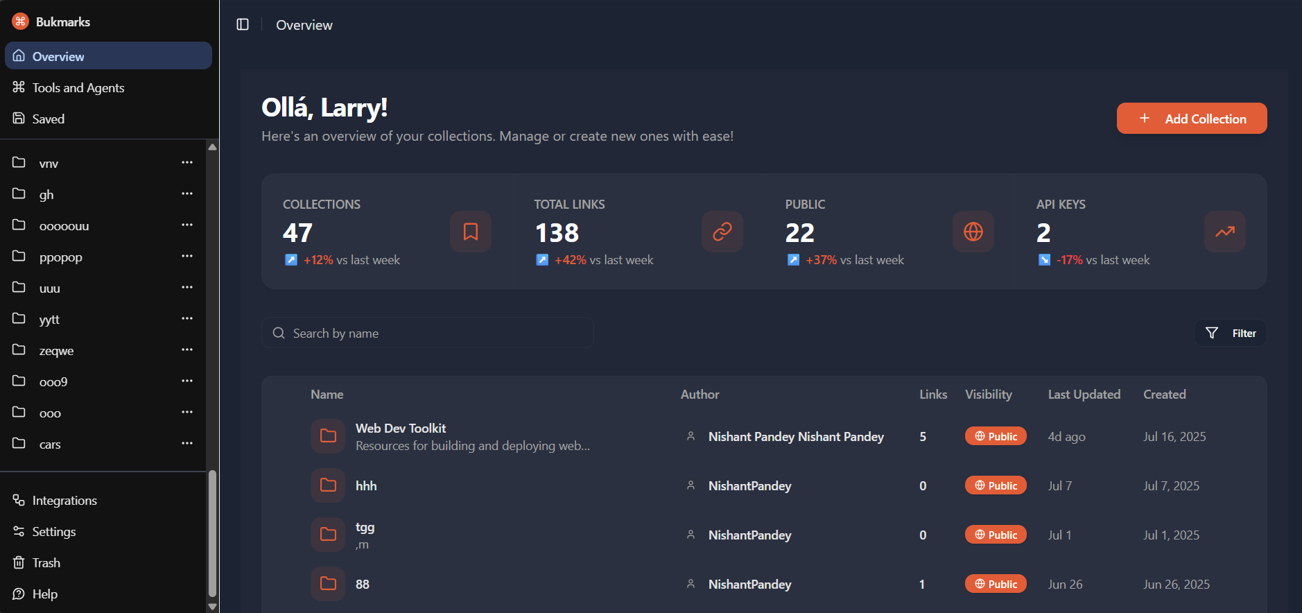 Cur8t Dashboard Preview